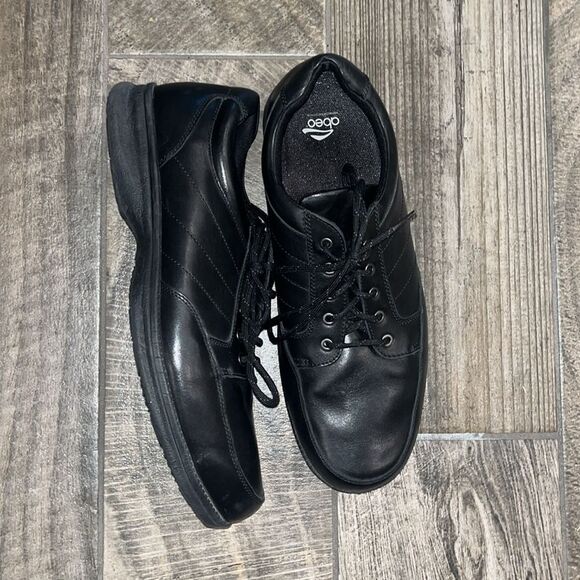 Abeo Smartsystem 3990, black leather comfortable lace up oxfords. - Picture 1 of 6
